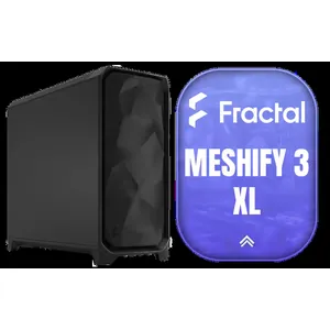 Fractal Design Meshify 3 XL Black Solid - Mesh Front Panel - Three Momentum 14 Gen 2 Fans Included - E-ATX/ATX/mATX Support / FD-C-MES3X-01