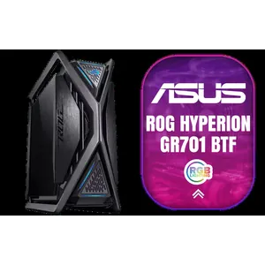 ASUS ROG Hyperion GR701 BTF Edition Gaming Case / Supports up to E-ATX Motherboards / 4x Pre-Installed PWM Fans / BTF Motherboard Compatible / Supports Up to 420mm Radiator (Front & Top)