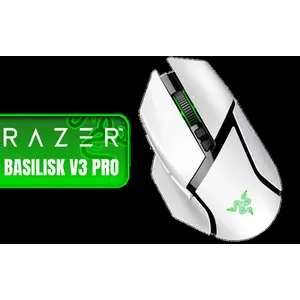 Razer Basilisk V3 Pro White Edition Wireless Gaming Mouse / Focus Pro 30K Optical Sensor / Durable Up to 90-million Clicks / Razer Chroma™ RGB / 100% PTFE / RZ01-04620200-R3G1
