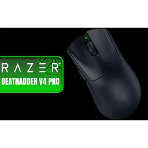 Razer Deathadder V4 Pro Wireless Mouse - Black / 56 g Ultra-Lightweight Design / Razer™ HyperSpeed Wireless Gen-2 / Razer™ Optical Scroll Wheel