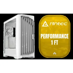 Antec Performance 1 FT W, RTX 40 Series GPU Support, Temp. Display, 4 x Storm T3 PWM Fans, Type-C, Dual TG Side Panels, Removable Top Fan/Radiator Bracket, Mesh Front Panel, Full-Tower E-ATX PC Case / 0-761345-10091-5