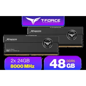 Teamgroup T-Force XTREEM 48GB DDR5 Desktop Memory - Black / 48GB (2x24GB) / 8000MHz / CL38 / FFXD548G8000HC38EDC01