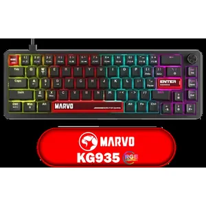 MARVO KG935 RGB Mechanical Gaming Keyboard - TNT Peach Linear Switch / Hot-Swappable Marvo Mechanical Switches / Customizable Rainbow Backlighting Modes / Durable Double Injection Keycaps / 1.6m Braided Type-C Cable / MARVO KG935