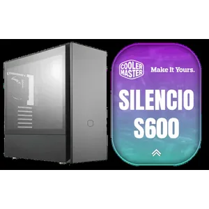 Cooler Master Silencio S600 ATX Gaming Case, Silencio Design, Two Silencio FP 120mm PWM fans, 2x USB 3.2 Gen 1,Sound Dampering Material / MCS-S600-KG5N-S00