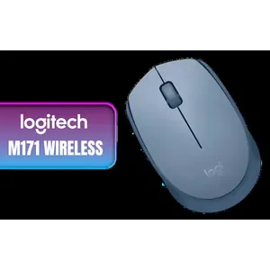 Logitech M171 Wireless Mouse - Grey / Compatible With PC, Mac, Laptop, 2.4 GHz with USB Mini Receiver / Optical Tracking / 12-Months Battery Life, Ambidextrous