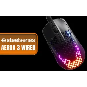SteelSeries Aerox 3 - Super Light Gaming Mouse - 8,500 CPI TrueMove Core Optical Sensor - Ultra-lightweight 59g Water Resistant Design - Universal USB-C connectivity - Onyx - 62611