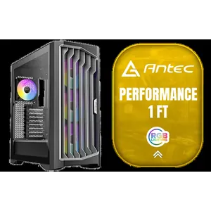 Antec Performance 1 FT ARGB Full-Tower Gaming Case / Temperature Display / Tempered Glass Side Panel / Supports Motherboards up to E-ATX / Up to 10 Fans Simultaneously / 4 Pre-Installed ARGB Fans / ARGB Hub is Included / 0-761345-10089-2