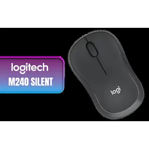 Logitech® M240 Silent Bluetooth Mouse - Graphite / For Small-to-Medium Hands / 1x AA Battery (Pre-Installed) / 3 Buttons