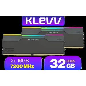 KLEVV CRAS V RGB 32GB Kit (16GB x2) 7200MHz Gaming Memory DDR5 RAM XMP 3.0/AMD EXPO High Performance Overclocking / KD5AGUA80-72B340G