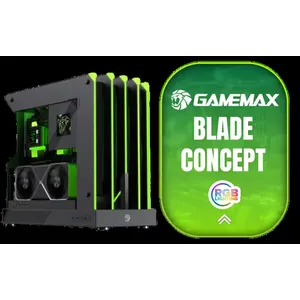 Gamemax Blade Concept ATX Gaming Case / Open-Air Side Design / Does not Support Case Fans / ATX Motherboard Support / ATX PSU Support / Blade-Concept