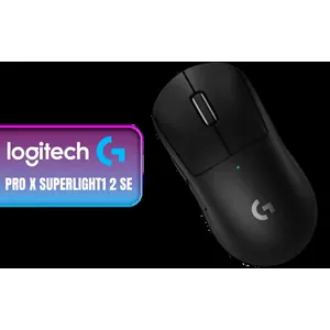 Logitech G Pro X Superlight 2 SE Wireless Gaming Mouse - Black / HERO 2 Optical Sensor Up to 44K DPI / LIGHTSPEED Wireless Technology / 1 kHz Polling Rate (Default) / Up to 88 Hours Battery Life / Ultra-Lightweight 60g Design / Zero-Additive PTFE Mouse Feet for Smooth Glide / Symmetrical Ambidextrous Shape
