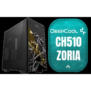 DeepCool CH510 ZORIA Mid-Tower PC Case / Themed Edition / Mini-ITX, Micro-ATX, ATX, E-ATX Support / 360mm Radiator Support / Tempered Glass Panel / 1 x Pre-Installed Fan Included / CH510-ZORIA