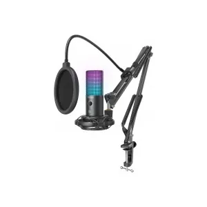 Fifine T669 Pro 3 RGB Cardioid Condenser Microphone with Adjustable Scissor Arm Stand Shock Mount