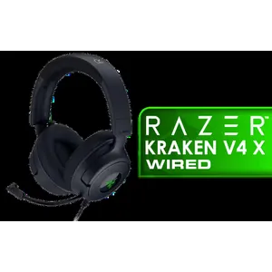 Razer Kraken V4 X Wired Gaming Headset: 40 mm Drivers - Cardioid Mic - Memory Foam Cushions - Chroma RGB Lighting - Type C & Type A Cable - for PC, Mac, PS5, Nintendo Switch, Steam Deck, Smartphone