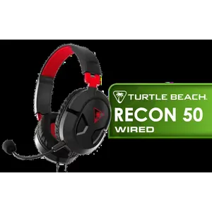 TURTLE BEACH Recon 50 Wired Gaming Headset – Red / 40mm Drivers / High-Sensitivity Adjustable Mic / Lightweight Design / In-Line Volume & Mute Controls / 3.5mm Jack / Multi-Platform Compatible