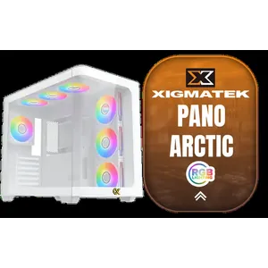 Xigmatek Pano Arctic Mid Tower Gaming Case - White / Supports Motherboards up to E-ATX / 7 x Pre-Installed ARGB Fans Included / EN44267
