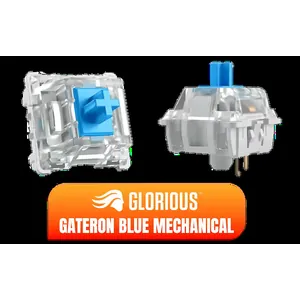 Glorious Gateron BLUE Mechanical Keyboard Switches / 120 Pack / Compatible With MX Based Keyboards / Compatible With MX Keycaps / PLATE Mounted / Transparent Switch Housing / SMD Led Compatible / GAT-BLUE