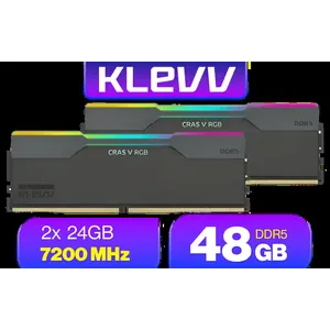 KLEVV CRAS V RGB 48GB Kit (24GB x2) 7200MHz Gaming Memory DDR5 RAM XMP 3.0/AMD EXPO High Performance Overclocking / KD5KGUD80-72B340G