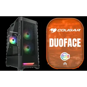 COUGAR DUOFACE RGB Mid Tower ATX Case with Two Distinctive Front Panels: Mesh & RGB, Brilliant Lighting Scenery and Excellent Cooling Performance, 3 x Pre-Installed ARGB Fans Included