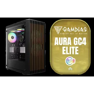 Gamdias Aura GC4 Elite ARGB Mid-Tower Gaming Case / Supports ATX, Micro-ATX and Mini-ITX Motherboards / Real Walnut Mesh Front Panel for Premium Aesthetic / Magnetic Dust Filter for Easy Maintenance / Panoramic Tempered Glass Window / AURA-GC4-Elite