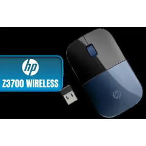 HP Z3700 Wireless Mouse - Black/Lumiere Blue / Up to 10m Wireless Range / 1200 DPI / 3 Buttons / 7UH88AA