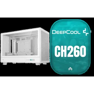 DeepCool CH260 ITX High-Airflow Computer Case- White/ Supports Mini-ITX, Micro-ATX / 360mm Radiator Support / High-Airflow Full Steel Mesh Panel / Tempered Glass Side Panel / No Fans Included / CH260-WH
