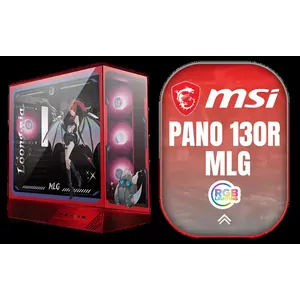 MSI Pano 130R MLG Mid-Tower Gaming Case / Supports Motherboards up to ATX / Up To 10 Fans And 360mm Radiator / Enhanced Ventilated Airflow Design / Magnetic Top And Bottom Dust Filters / 4x Pre-Installed ARGB Fans