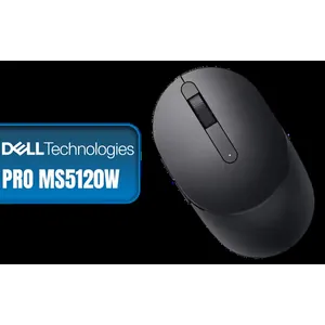 Dell Mobile Pro MS5120W Wireless Mouse / Dual-Mode 2.4GHz / Bluetooth 5.0 Seamless Connectivity / Microsoft Swift Pair Instant Pairing Easy / 36-Month Battery Life Extended Duration / Up to 4000 DPI Optical Sensor / 7 Programmable Buttons