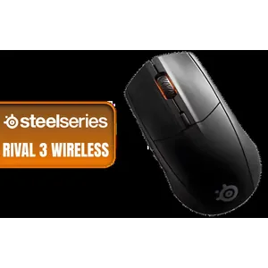 SteelSeries Rival 3 Wireless Gaming Mouse / 18000 CPI / 1ms Polling Rate / Battery Life Up To 400+ Hours / 40G Acceleration / SteelSeries TrueMove Air Sensor / Quantum 2.0 Wireless / Durable Smart Construction / 62521
