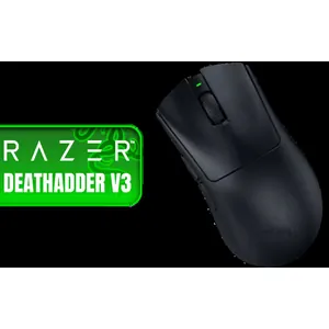 Razer DeathAdder V3 HyperSpeed - Ultra Lightweight Wireless Ergonomic E-sports Gaming Mouse with 26K DPI (55g Light, Soft-Touch Coating, 100 hours battery life, HyperSpeed with 8K Hz) Black / RZ01-05140100-R3G1