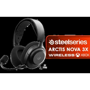 SteelSeries Arctis Nova 3X Wireless Xbox Gaming Headset - Black / 40mm Neodymium Drivers / 360° Spatial Audio / 38-Hour Battery Life / USB-C Dongle for Multi-Platform Use / Noise-Cancelling Mic / Xbox, PS5/PS4, PC, Switch, Mobile, Chromebook