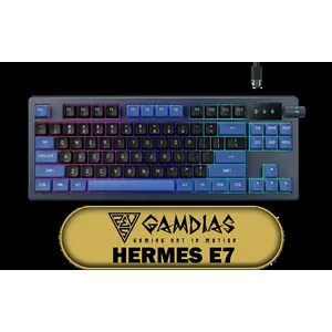 Gamdias Hermes E7 RGB Mechanical Gaming Keyboard - Black / Red Switches / RGB Backlighting / N-Key rollover / Hot-Swappable / 1.5m Type-C to A cable