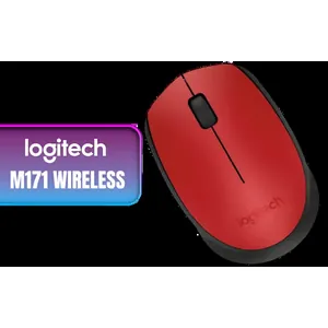 Logitech M171 Wireless Mouse - Red / Connects Up to 10 meters / Ambidextrous Design / Fast and Simple Connection via USB receiver / 910-004641