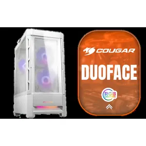 Cougar Duoface RGB Mid-Tower ATX Gaming Case - White / Tempered Glass Left Side Panel / 3 x Pre-Installed Fans Included