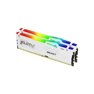 Kingston KF560C36BWEAK2-64 Fury Beast RGB 64GB (2x32GB) DDR5-6000MHz CL36 1.25V White EXPO Desktop Memory
