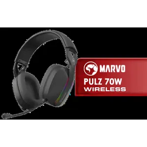 MARVO Pulz 70W Wireless Gaming Headset / Stereo Sound / Detachable Microphone / Omnidirectional Microphone / Rechargeable Battery