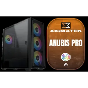 Xigmatek Anubis Pro Mid Tower Gaming Case - Black / Supports Motherboards up to E-ATX / 4 x Pre Installed ARGB Fans / 420mm VGA Support / EN40788