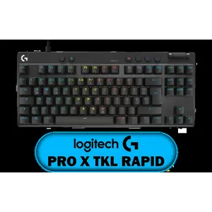 Logitech G PRO X TKL RAPID Gaming Keyboard - Black / Pro-Inspired TKL Design / Rapid Trigger / Magnetic Analog Switches / 1 ms Report Rate / LIGHTSYNC RGB Lighting