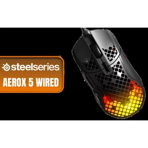 SteelSeries Aerox 5 - Lightweight Gaming Mouse - 18000 CPI -- TrueMove Air Optical Sensor - Ultra-Lightweight Water Resistant Design - Universal USB-C Connectivity