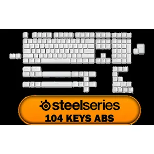 Glorious 104 Keys ABS Double Shot Mechanical Keyboard Keycaps - White / Double Shot Injection Legends / Backlight LED Compatible / Unique Dual-layer Casing / Standard Bottom Row / ABS Plastic / Keyboard not Included / G-104-White