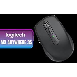 Logitech MX Anywhere 3S Compact Performance Mouse / Wireless / Fast Scrolling / Any Surface / 8000DPI / Customizable Buttons / USB-C, Bluetooth / 910-006929