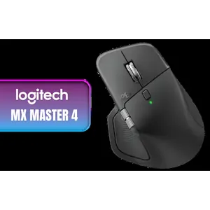 Logitech MX Master 4 Wireless Mouse - Graphite / Customizable Haptic Feedback / MagSpeed Ultra-Fast Scroll Wheel / 8K DPI Any-Surface Tracking (Including Glass) / Actions Ring Shortcuts for 33% Faster Workflow / Darkfield High-Precision Sensor / 8 Programmable Buttons / Bluetooth LE 5.1