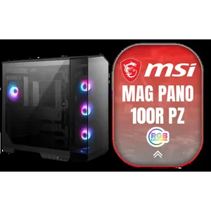 MSI MAG PANO 100R PZ Gaming Case / Mid-Tower Case Form Factor / ATX, Micro-ATX, Mini-ITX / Pre-installed 3x 120mm (Reverse-blade), 1x 120mm ARGB Fans / Tempered Glass